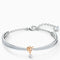 Lifelong Heart Bangle, White, Mixed Metal Finish